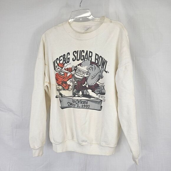 Sugar Bowl Jan 1, 1993 Alabama Vs Miami In New Orleans Sweatshirt Mens Size Xxl - Picture 1 of 9